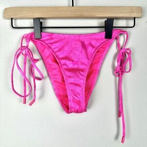 Triangl Bikini Bottoms Medium Pink Floral Brazilian Cheeky Tie